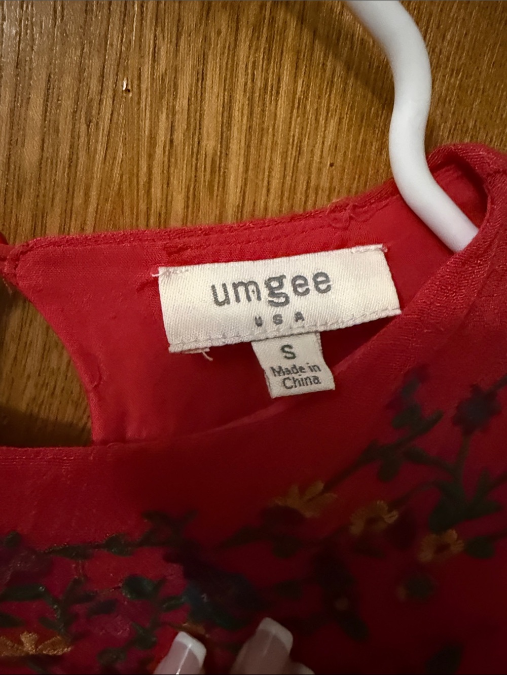 Umgee Red Embroidered Bell-Sleeve Tunic Dress - Picture 2 of 8